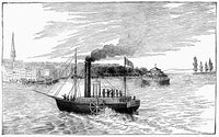 Robert Fulton's Clermont Steamboat Poster Print - 1902 Wood Engraving