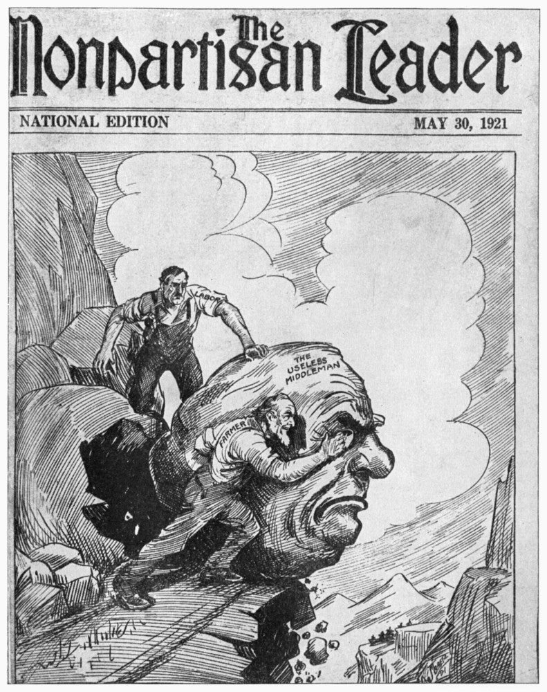 Labor Cartoon from 1921 - Political Alliance Art Print by John Miller Baer