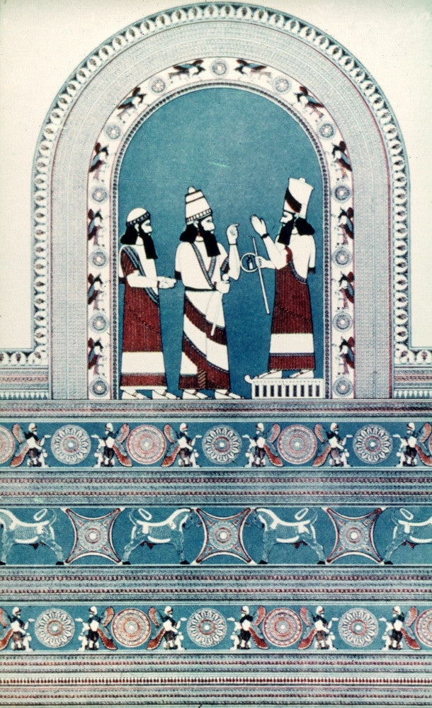 Assyrian King Presenting Before Nabu Fresco Print - Granger Collection