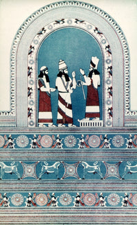 Assyrian King Presenting Before Nabu Fresco Print - Granger Collection