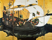 Portuguese Galleon Fine Art Print - Detail from Namban Screen