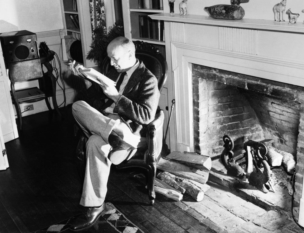 John Dos Passos Fine Art Print – Reading by the Fireplace, 1942