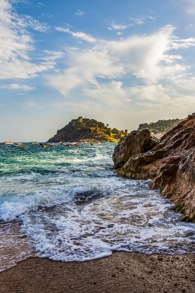 Stunning Beach View of Castell de Tossa Fine Art Print by LJM Photo