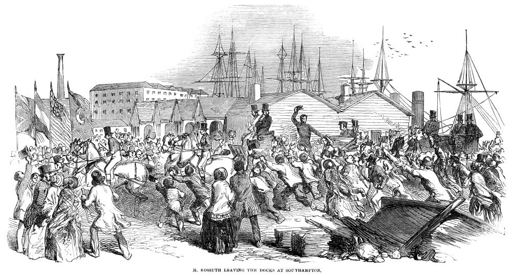 Lajos Kossuth Enthusiastic Welcome Fine Art Print - Wood Engraving by Granger Collection
