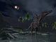 Spinosaurus on Moon with Asteroid Impact Fine Art Print