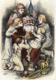 Thomas Nast Merry Christmas Santa Claus Wood Engraving Print