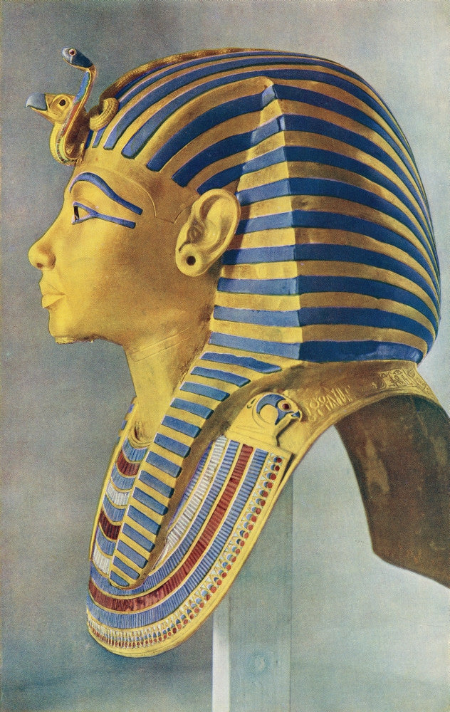 Tutankhamun Gold Portrait Mask Fine Art Print by Hilary Jane Morgan