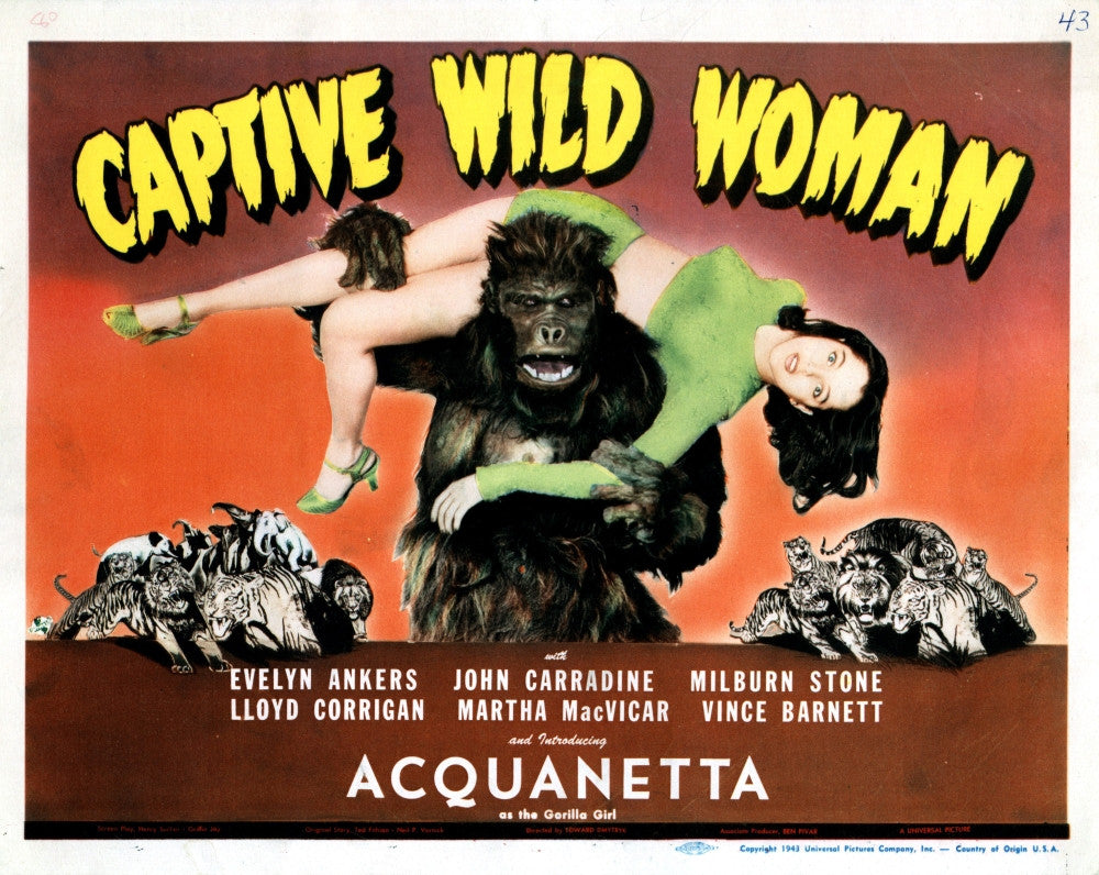 Captive Wild Woman Movie Poster Fine Art Print by Everett Collection