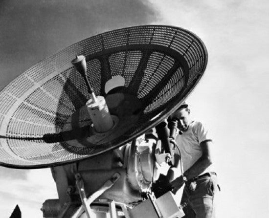 Engineer Operating a Radar Antenna Fine Art Print