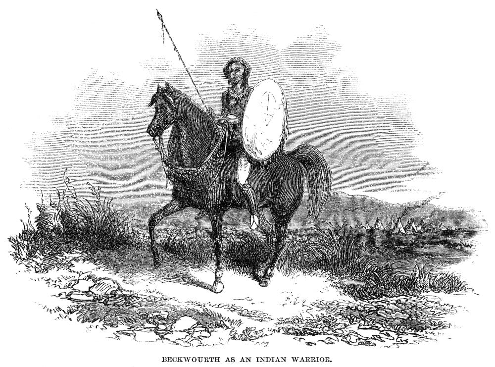 James P. Beckwourth as a Native American Warrior Fine Art Print - 19th Century Wood Engraving by Granger Collection