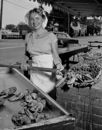 Female Fishmonger Selling Lobsters Fine Art Print in Essex, MA