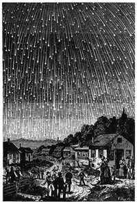 Meteor Shower, 1833 - Wood Engraving Print by Adolf Vollmy