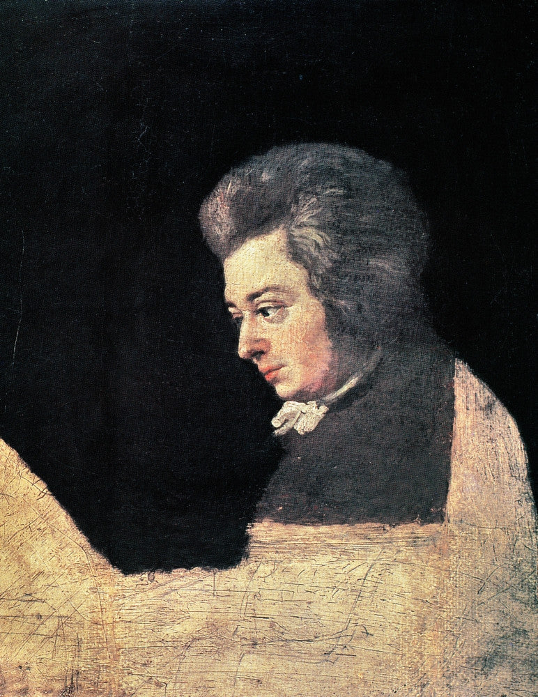 Wolfgang Amadeus Mozart Unfinished Oil on Canvas Print by Joseph Lange