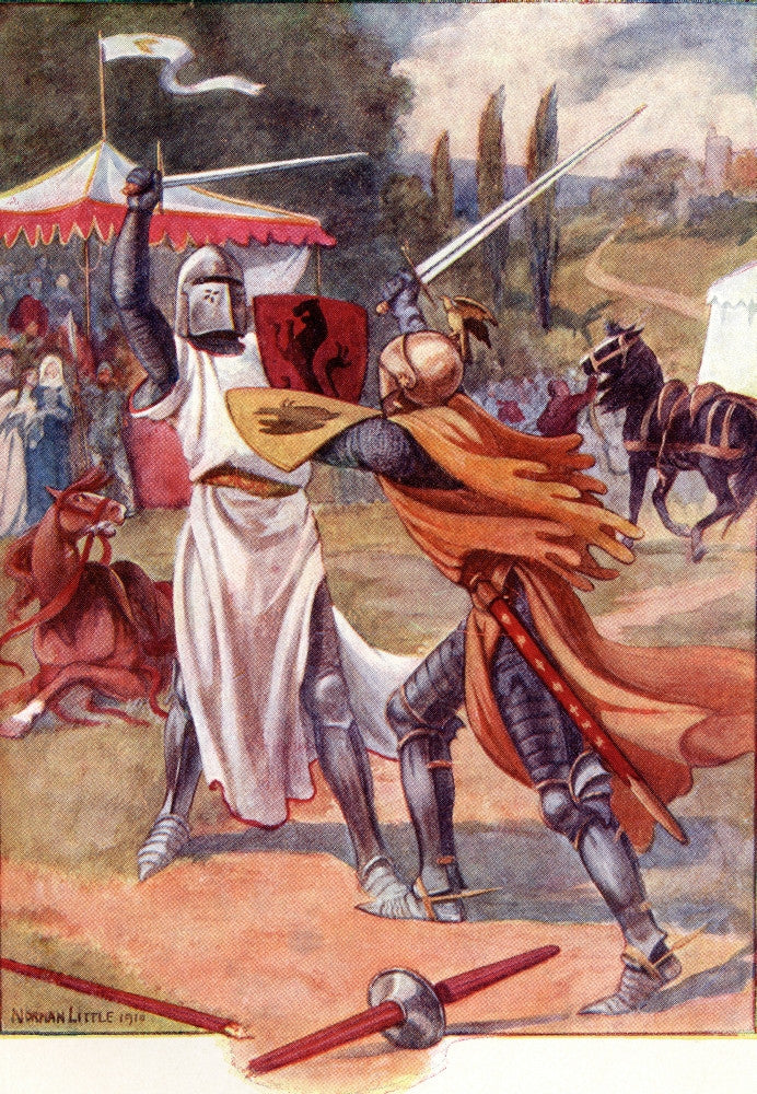 Fighting Knights in Armour Fine Art Print by Hilary Jane Morgan