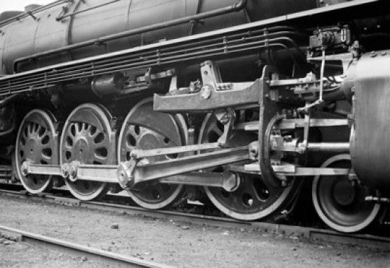 Close-Up of Steam Train Wheels Fine Art Print
