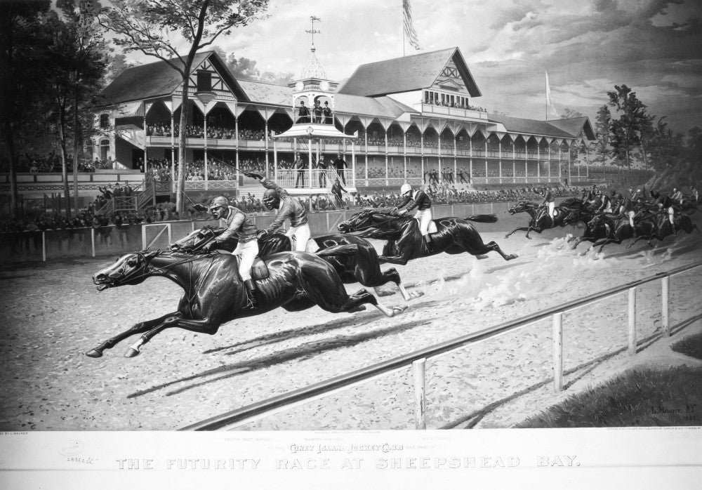 Horse Racing Lithograph Print - The Futurity Race at Sheepshead Bay, 1889 by Currier and Ives