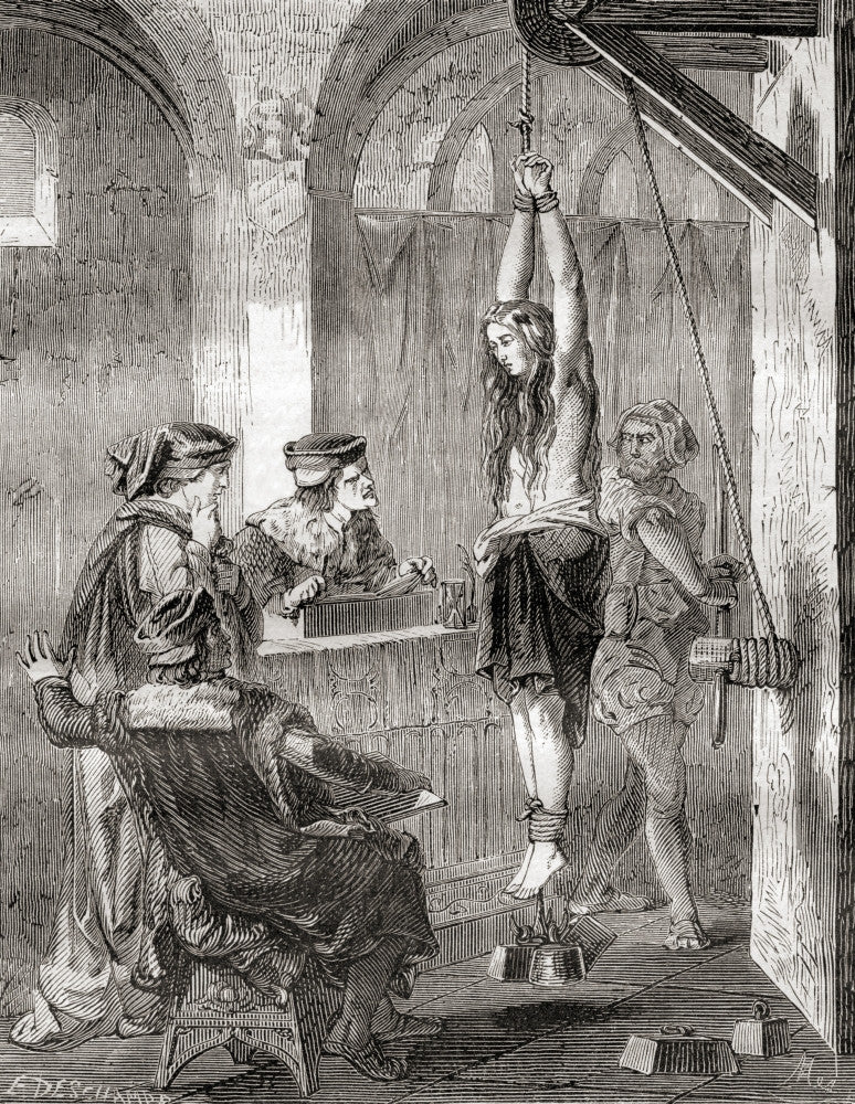 The Torture of a Woman Accused of Witchcraft - Fine Art Print by Ken Welsh