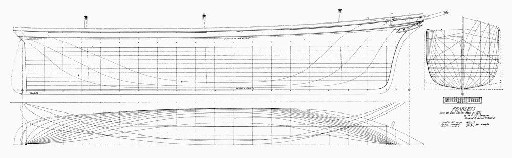 Clipper Ship Plans Fine Art Print - 'Fearless' 1853 by Granger Collection