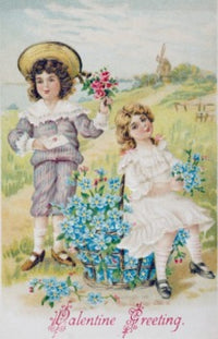 Valentine Greeting Nostalgia Cards 1900 Fine Art Print