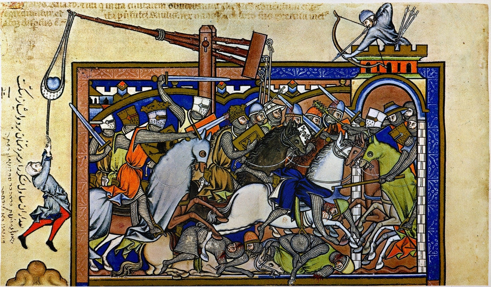 Medieval Warfare Fine Art Print - Manuscript Illumination, C1250