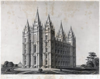 Salt Lake Temple Engraving Print by Frederick Piercy (c. 1870)