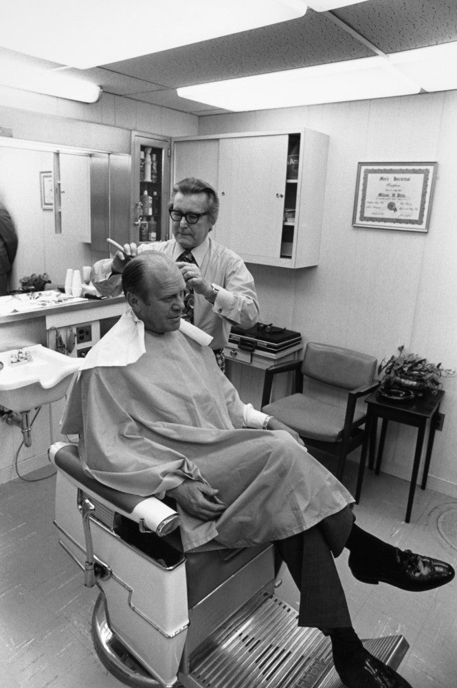 Gerald Ford Getting a Haircut Fine Art Print - 38th President
