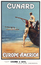 Cunard Line Vintage Poster Print by Mary Evans Picture Library