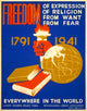 Four Freedoms 1941 Silkscreen Poster Print by Granger Collection