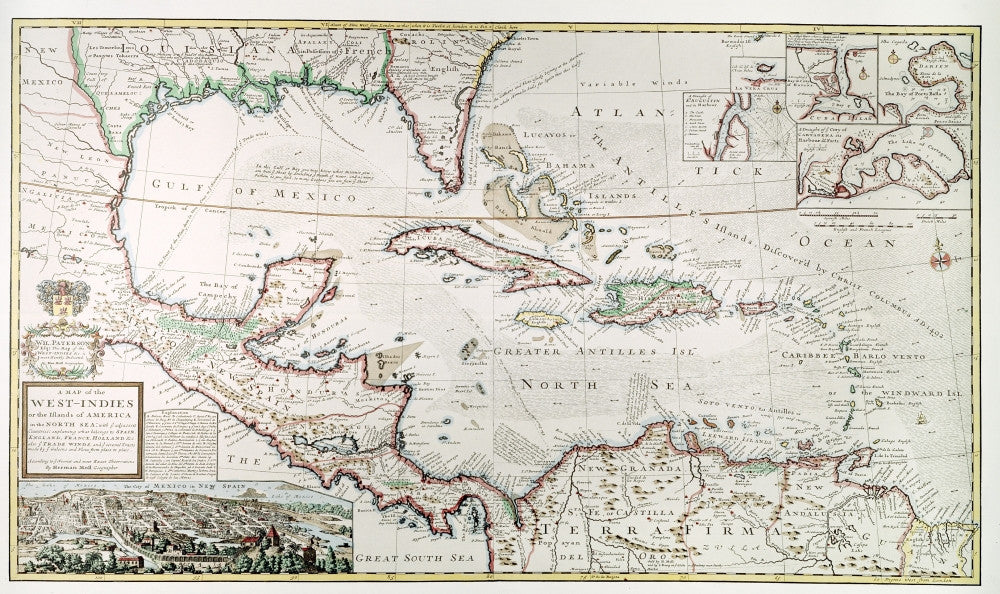 1715 West Indies Map Fine Art Print by Granger Collection
