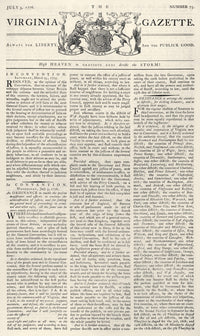 Virginia Gazette Front Page Poster Print - July 5, 1776 by Granger Collection