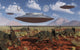 Centrosaurus Dinosaurs and UFOs Fine Art Print - Cretaceous Period