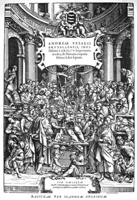 Vesalius Teaching Anatomy Fine Art Print – Woodcut Title Page