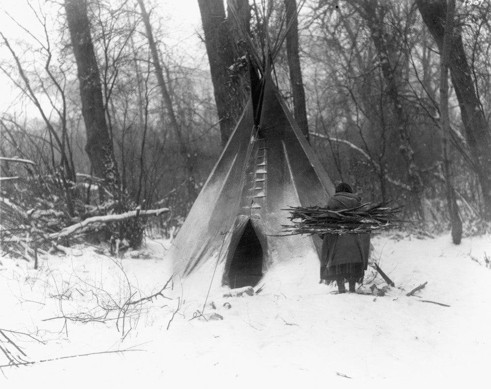 Native American Winter Camp Fine Art Print by Edward S. Curtis
