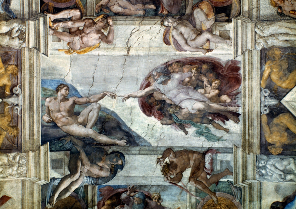 Michelangelo's Creation of Adam Fresco Poster Print by Granger Collection