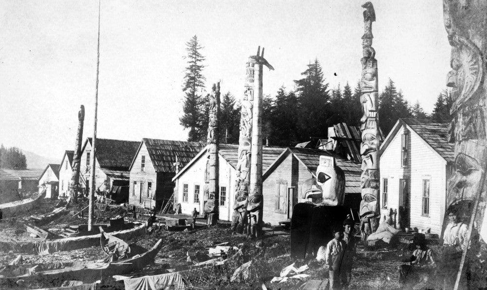 Alaska Village of Howkan Stereograph Fine Art Print - 1897