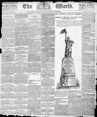 Statue of Liberty 1885 Front Page Print from The World by Granger Collection