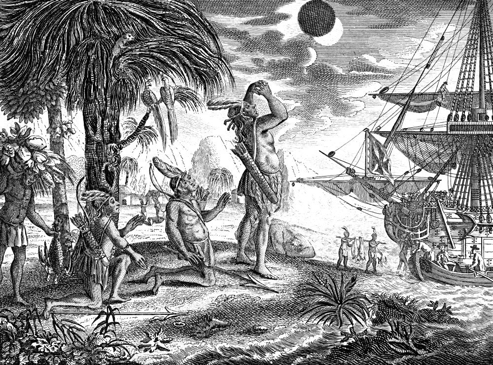 Columbus Predicts Moon Eclipse - Jamaica 1504 Fine Art Print
