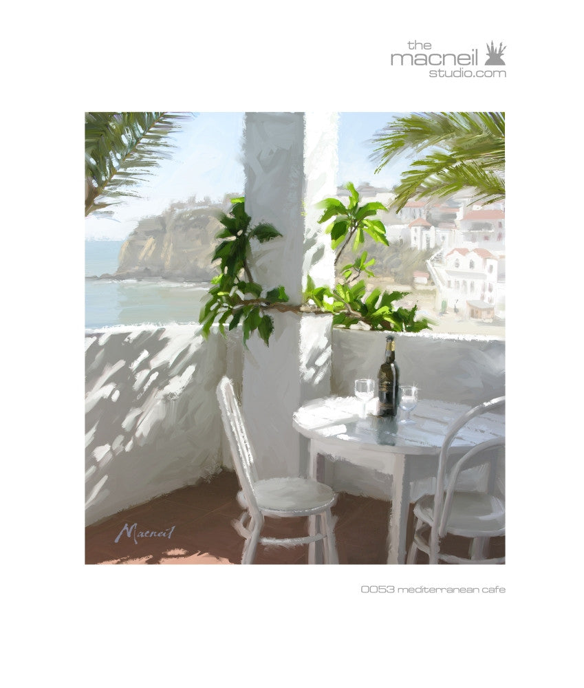 Mediterranean Cafe Fine Art Print by The Macneil Studio (18x20)
