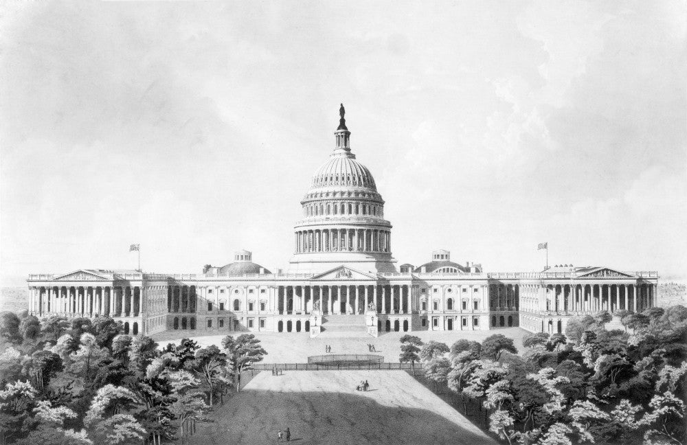 U.S. Capitol Lithograph Print (1866) - Northeast View by Granger Collection