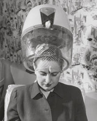 Mature Woman Under Hair Dryer Fine Art Print - VARSAL25520879