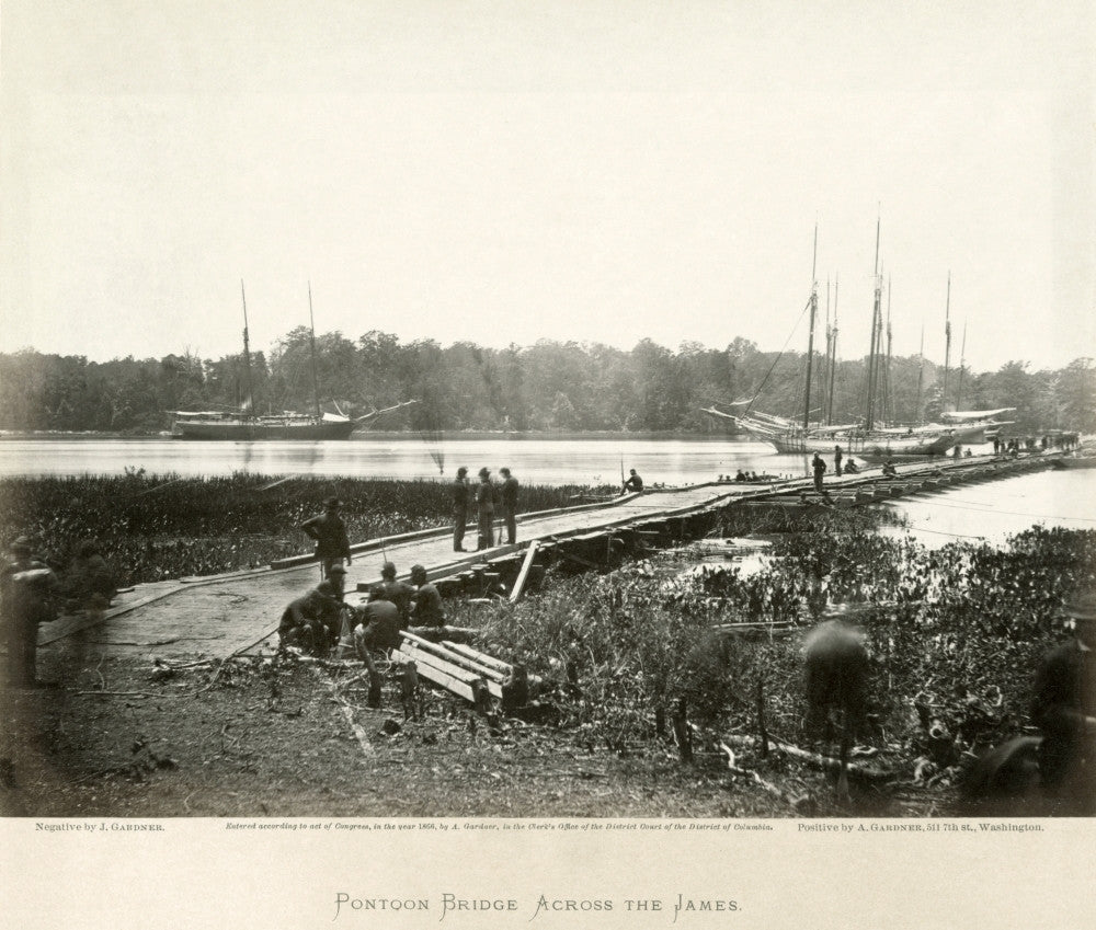 Civil War Pontoon Bridge Photograph by James Gardner - Fine Art Print
