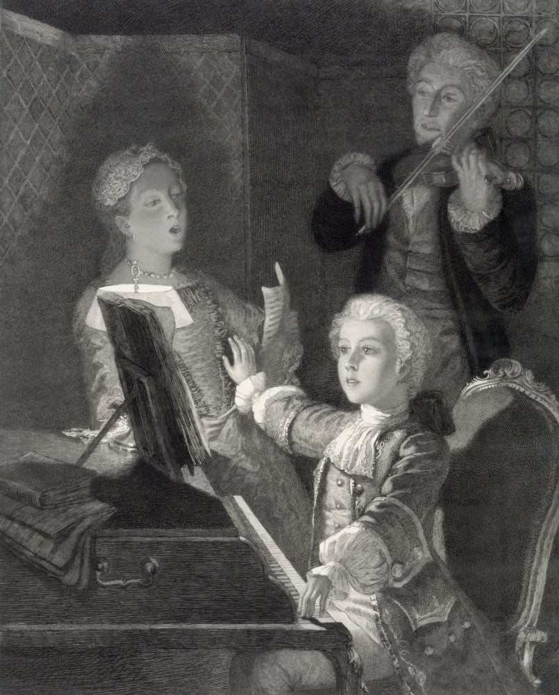 Wolfgang Amadeus Mozart as a Child Fine Art Print - 19th Century Engraving