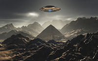 A Flying Saucer Over a Pyramid in Antarctica Fine Art Print by Mark Stevenson
