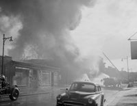 Fire at Old Printing Plant Storehouse Fine Art Print - Passaic, NJ