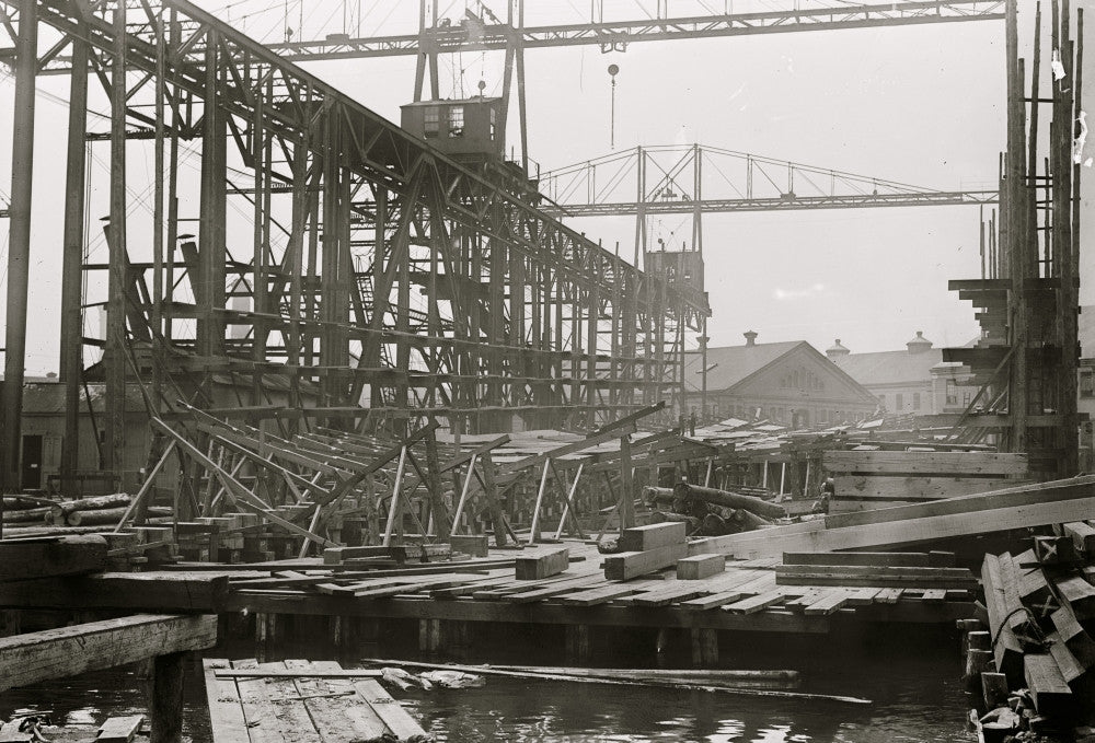 Brooklyn Navy Yard - Laying Keel of NEW YORK Fine Art Print
