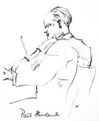 Paul Hindemith Pencil Drawing by Hilda Wiener - Fine Art Print