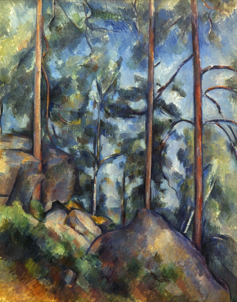 Cezanne: Pines and Rocks Fine Art Print - Oil on Canvas, 1896-99