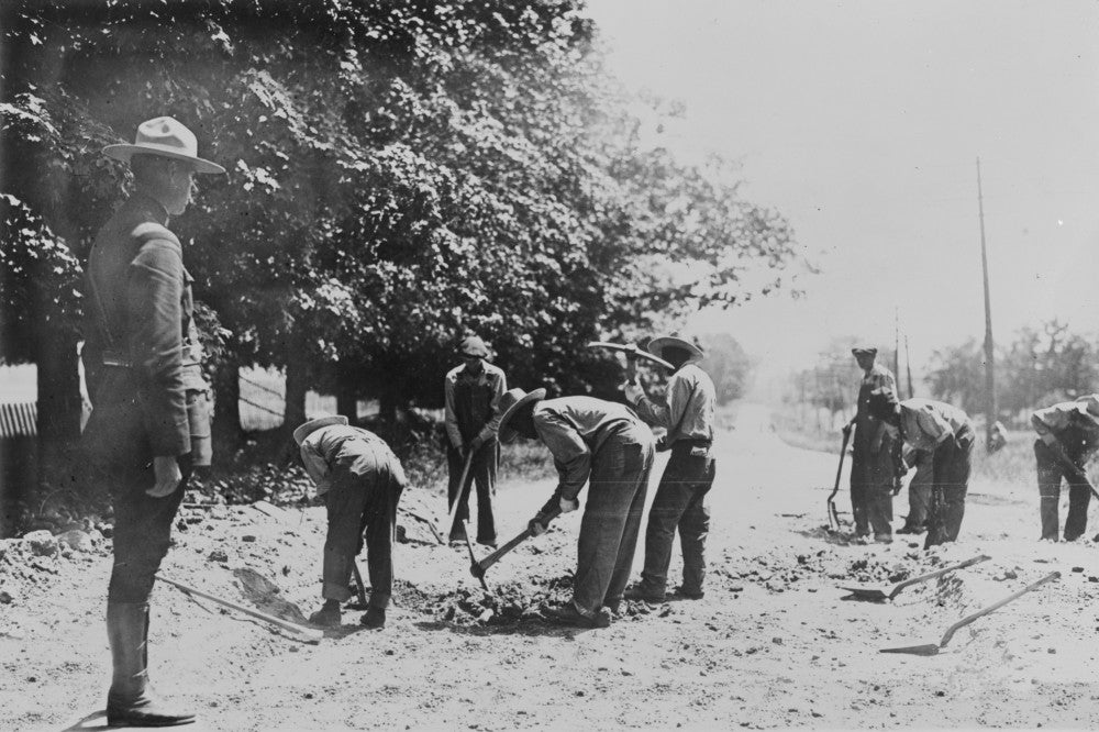 Michigan Highway Construction Crew Fine Art Print - C1920