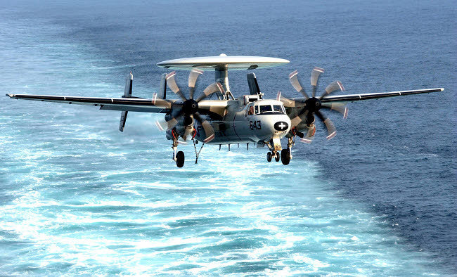 E-2C Hawkeye Preparing for Landing Fine Art Print by Stocktrek Images