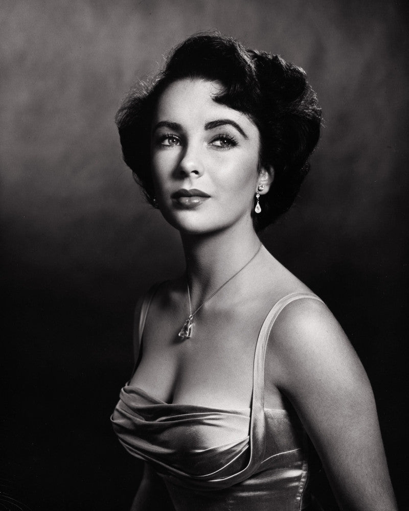 Elizabeth Taylor Black and White Headshot Photo Print